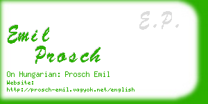 emil prosch business card